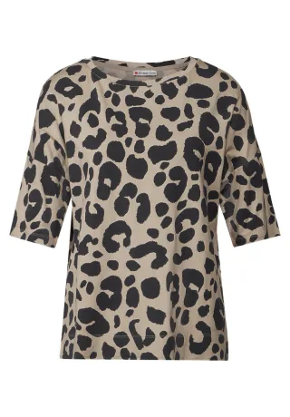 Street One - Leo-T-Shirt beige - Gr. - 34