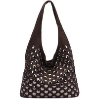 MIRROSI Shopper Damen Hobo Bag Schultertasche Wildleder-Optik mit Nieten (Shopper Handtasche aus Stoff, ca.33x14x29 cm), Neue Kollektion Herbst/Winter 2026