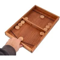 LOGOPLAY Spiel Sling Puck, Gesellschaftsspiel, Sling Puck Reaktionsschnelles Geschicklichkeitsspiel für 2 Spieler im