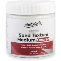 Mont Marte Malpaste - Strukturpaste Grob 250ml - Weiß Sand Textur Paste, Acryl/ Öl Medium, Perfekt für 3D-Effekte und Strukturen, Schnelltrocknend