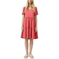 QS Midikleid Sommerkleid mit V-Ausschnitt und kurzen Ärmeln