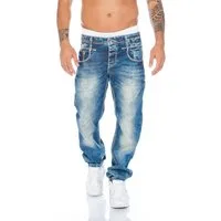 Cipo & Baxx Slim-fit-Jeans Herren Jeans Hose mit dicken Kontrastnähten