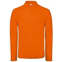 B&C Langarm-Poloshirt Herren Long Sleeve Polo ID.001 / 100 % Baumwollpiqué