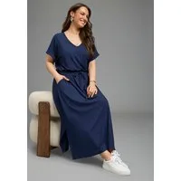 Laura Scott CURVE Jerseykleid Große Größen in Midilänge, V-Ausschnitt, praktische Eingrifftaschen