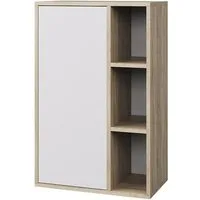 Vicco Bücherregal Berno, Sonoma/Weiß, 50.1 x 78.4 cm mit 3 offenen Fächern, 1-tlg.