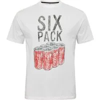 north 56 4 Print-Shirt Six Pack Coca Cola T-Shirt von North in Herren Übergrößen, Weiß