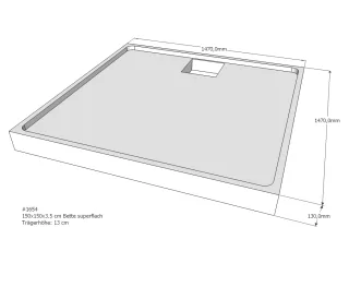 Neuesbad Wannenträger für Bette superflach 150x150x3,5 SD22749