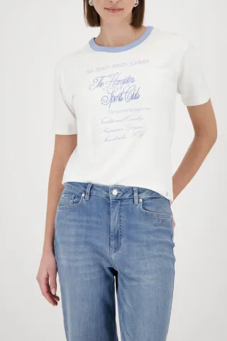 monari - T-Shirt mit Strassschrift - Gr. - 38