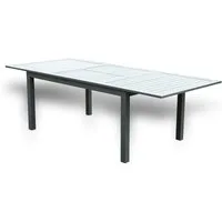HOME DELUXE Gartentisch CASA (Terrassentisch, Balkontisch, Esstisch), schnell ausziehbar 160 - 240 cm, aus robustem Aluminium, Gartenmöbel