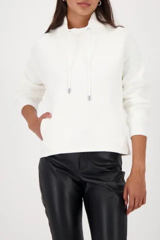 monari - Sweatshirt mit Strickärmeln off-white - Gr. - 46