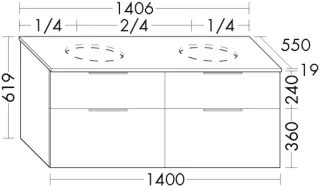 Burgbad WTU EqioL.Matt 619x1406x550 Dunkelgrau Matt, SGUV140F6584 SGUV140F6584