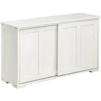 COSTWAY Sideboard, mit höhenverstellbarer Ablage,mit Glas Schiebetüren