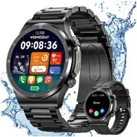 ANYSUN Smartwatch Herren (Anruf Texte Rinnerung) Fitness Tracker Uhr Smartwatch (1,39 Zoll) mit EKG/Schlaf/Herzfrequenz/Sauerstoff-Überwachung, 120+ Sportmodi Uhren Herren mit Herzfrequenz, SpO2, Schlafmonitor, IP68 Wasserdicht Android und iOS, Schwa