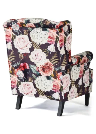 bonprix Ohrensessel mit Blumendruck, rosa, Gr.95x76 cm, Sitzgelegenheit mit Gemütlichkeit, Ohrensessel mit Blumenprint