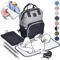 Daliya® Wickeltasche PAKMI Wickelrucksack, Kinderwagentaschen, Mamabag (Set, 5-tlg., Befestigungsriemen), Thermofächer, Schnuller Aufbewahrung, Wickelunterlage, hochwertig