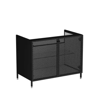 VitrA Liquid Waschtischunterschrank mit 2 Mesh-Metalltüren Bodenmontage 100 cm Schwarz,66742 66742