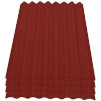 Onduline Dachpappe 4er Pack Dachplatte Easyline® Wellplatte Gartenhaus, Farbe: rot, wellig, 3.04 m² pro Paket, (4-St), Größe: 1000 x 760 x 2,6 mm, Profil: 95/38