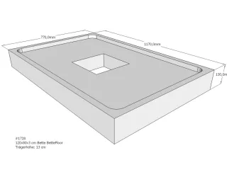 Neuesbad Wannenträger für Bette Floor 1200x800 SD22827