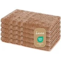Lavea Gästehandtuch 5er Set Gästehandtücher, Elena Frottee, 30x50 cm Gästetuch, 100% Baumwolle (5er Set), 500 g/m² Frottier, weich & saugstark, pflegeleicht