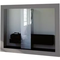 Vladon Wandspiegel Löhne (Wandspiegel, mit Rahmen im modernen Stil), Grau Matt (75,5 x 59,7 cm)