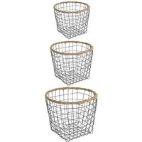IDIMEX Aufbewahrungskorb SINO (Set), Metallkörbe Dekokorb Gitterkorb metall schwarz