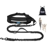 nobleza Anbinde- / Führstrick Joggingleine für Hunde, freihändige Leine mit Gürteltasche
