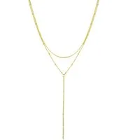 Hey Happiness Y-Kette Layer Damen Edelstahl 18K Roségold vergoldet, Erbskette Schlangen Kette Y, wasserfest