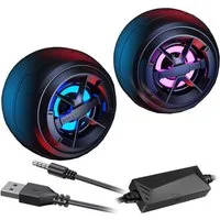 Bolwins O37D 6W Lautsprecher Soundstation Musikbox für PC Laptop Notebook Lautsprecher 2.0 (kabelgebunden, 6 W, USB-Stromversorgung, buntes Atmosphärenlicht)