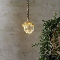 STAR TRADING LED Dekolicht LED Glaskugel mit Juteseil 15 warmweiße LED am Draht 10cm Innen, LED Classic, warmweiß (2100K bis 3000K)