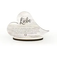 Kreative Feder Dekoobjekt Herz-Aufsteller „Liebe“ - freistehende Holz-Deko, tischdeko wohndeko liebe hochzeit ehe valentinstag
