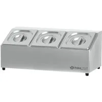 Mahlzeit Aufbewahrungssystem Edelstahl Zutatenbehälter, 3 x 1/6 GN Behälter mit Gummifüße, Edelstahl