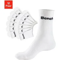 Bench. Tennissocken Damen Herren Sportsocken, Laufsocken, (Packung, 12-Paar, Crew-Socken, Großpackung) mit Fuß Polsterung, Baumwoll Frottee