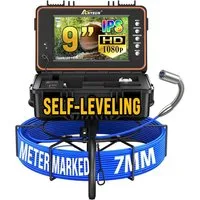 ANYSUN Rohrkamera 30/50 m, 1080P Endoskopkamera, Self-Leveling, 9-Zoll IPS Inspektionskamera (HD, Endoskop, Ladegerat, Anschlusskabel, mit Selbstnivellierung & 5100mAh wiederaufladbarer Batterie)