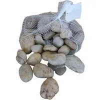 Deko-Impression Dekosteine Flusssteine Dekosteine Zierkies Flusskiesel 1 Kilo creme 3 - 6 cm, (1-St)