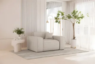 Sessel Designersessel CELES PREMIUM in Stoff Artico Creme
