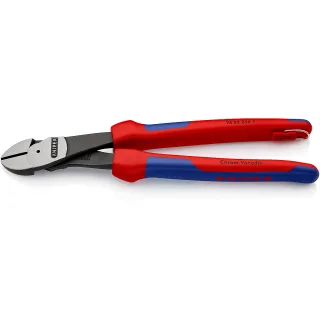 KNIPEX Kraft-Seitenschneider mit Befestigungsöse atramentiert angewinkelt - 7422250T
