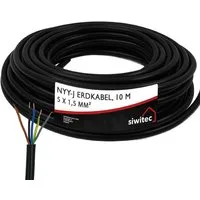 siwitec siwitec NYY-Kabel, NYY-J 5 x 1,5 mm2, 10 m Erdkabel, NYY-Kabel, (1000 cm)