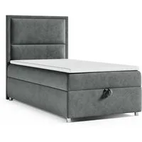 Best for Home Boxspringbett K-11 SINGLE mit Bettkasten, Bonellfederkern, Komfort Topper H3 (Hotelbett, Einzelbett, Kinderbett, Juniorbett, 5-St., 70x200 80x200 90x200 100x200 cm), Einzelbett mit integriertem Stauraum, gepolstertem Kopfteil
