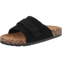 Ital-Design Bequeme Damenschuhe mit Klettverschluss für die Freizeit Pantolette (89852829) Flach Pantoletten in Schwarz