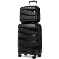 KONO Handgepäck-Trolley Leicht Hartschalenkoffer Reisekoffer mit 4 Rollen und TSA Schloss