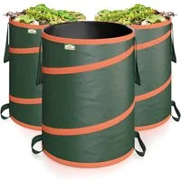 Gardebruk Gartensack, (3-tlg), Gartenabfallsack Pop Up Laubsack 3x 85 Liter = 255 Liter Gartensack