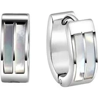 Firetti Paar Creolen Schmuck Geschenk Oval, mit Perlmutt