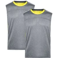 James & Nicholson Lauftop Doppelpack Sportliches Herren Lauf Top aus Funktionspolyester JN470 (Doppelpack, 2er-Pack) Feuchtigkeitsregulierendes Material
