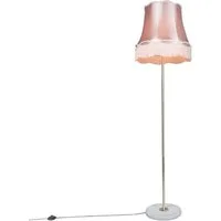 Qazqa Stehlampe Kaso, ohne Leuchtmittel, E27, Rosa, Retro, Stahl, 1-flammig