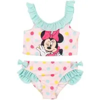 United Labels® Bustier-Bikini Disney Minnie Mouse Bikini mit Rüschen Zweiteiler Schwimmanzug