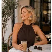 Ella Jonte Paar Ohrstecker, Bast Ohrringe Beige Natur im Boho Ibiza Festival Style