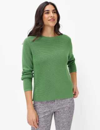 Brax Damen Strickpullover Style LESLEY leaf green, grün, Gr. 46