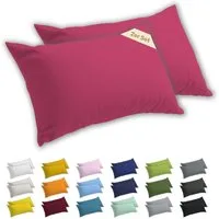 Lavea Kissenbezug 2er Set Kissenhülle Jersey, 100% Baumwolle, Kissenbezüge, (2 Stück), allergikerfreundlich - sicherer YKK-Reißverschluss - waschbar 60°C