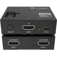 FeinTech AX421 HDMI eARC Audio Switch 1x TV zu 2x Soundbar HDMI-Adapter zu HDMI-ARC, HDMI-eARC, für 2 Soundsysteme mit HDMI-eARC oder HDMI-ARC