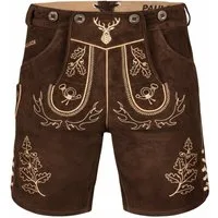 PAULGOS Trachtenhose Herren Lederhose Kurz mit Trägern 100% Echtleder - HK5